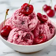 Cherry Ice Cream with Fresh Cherries