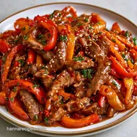 Slow Cooker Pepper Steak for 6 Servings