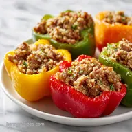 High-Protein Ground Turkey Stuffed Peppers: Baked
