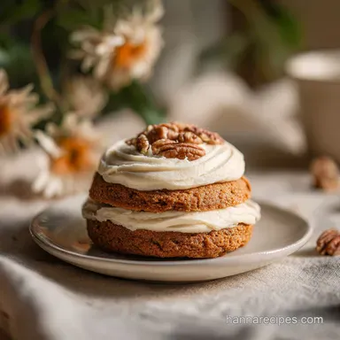 Carrot Cake Pecan Cookie with Orange Cream Cheese Frosting