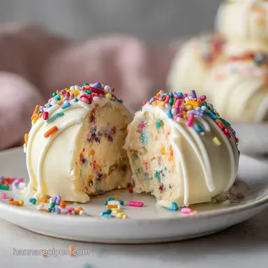 Christmas Funfetti Cake Batter Truffle with White Chocolate Coating Recipe Card