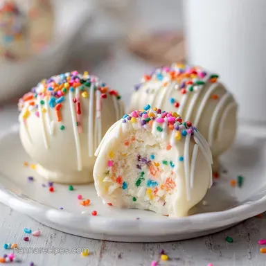 Christmas Funfetti Cake Batter Truffle with White Chocolate Coating