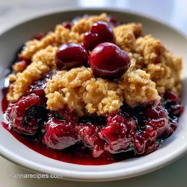 Cherry Cobbler for 9 Servings Recipe Card