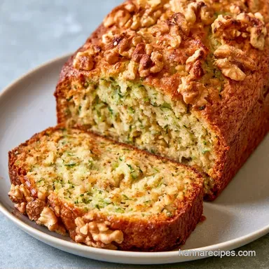 Zucchini Bread With Walnuts: Baked Recipe Card
