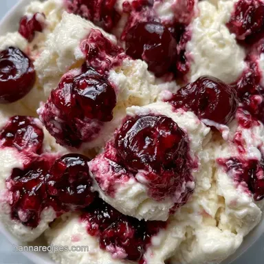 Cherry Ice Cream with Condensed Milk Recipe Card