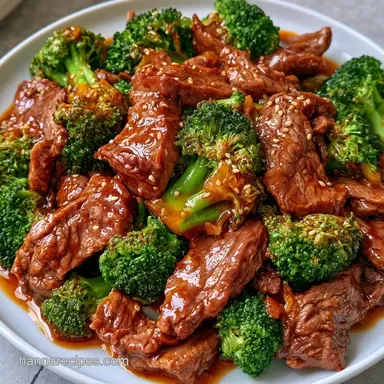 Slow Cooker Beef Broccoli with Stew Meat Recipe Card