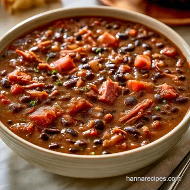 Slow Cooker Black Bean Soup with Ham