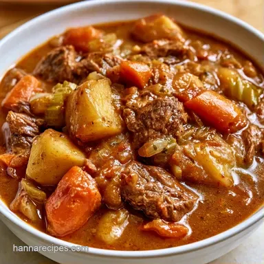 Slow Cooker Hamburger Soup with Potatoes Recipe Card