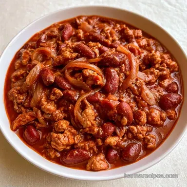 Slow Cooker Turkey Chili for 6 Servings Recipe Card