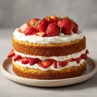 Strawberries and Cream Layer Cake: 1 Hour Recipe Card