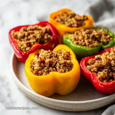 Turkey Stuffed Bell Peppers with Quinoa Recipe Card