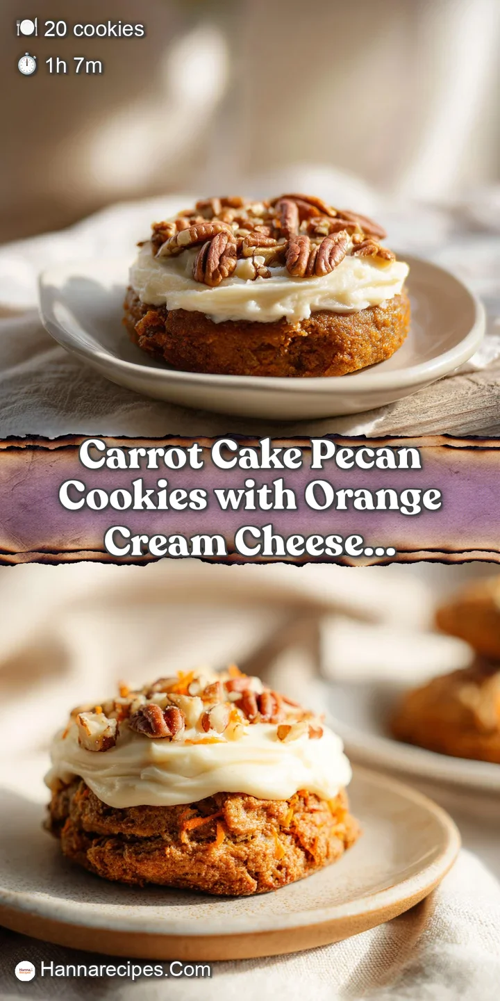 Close-up of a textured cookie showcasing shredded carrots, crunchy pecans, and a dollop of creamy frosting.