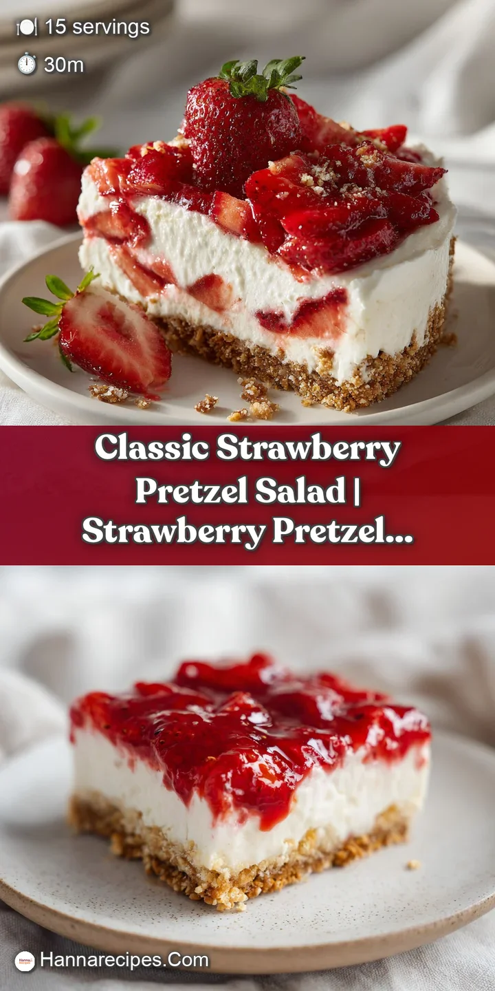 Close-up of glistening strawberries atop a smooth, pale cream filling and crunchy pretzel base.