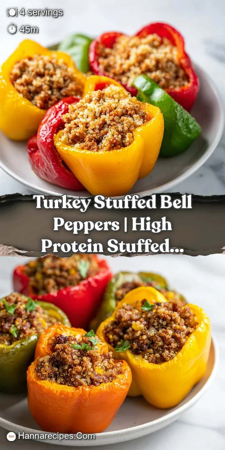 Close-up of savory ground turkey and fluffy quinoa stuffing peeking out from a charred, juicy red bell pepper shell.