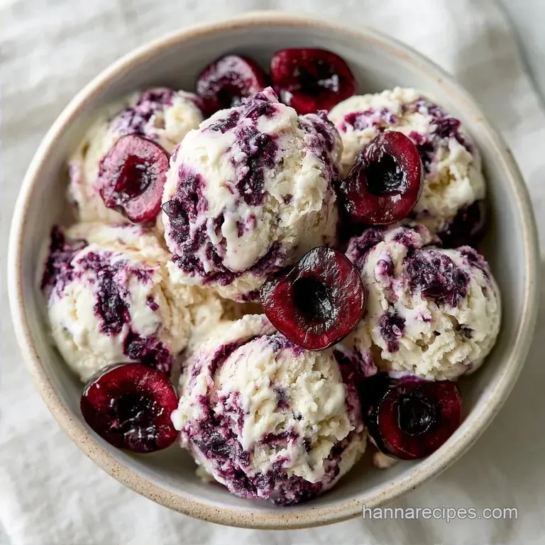 Creamy Black Cherry Ice Cream