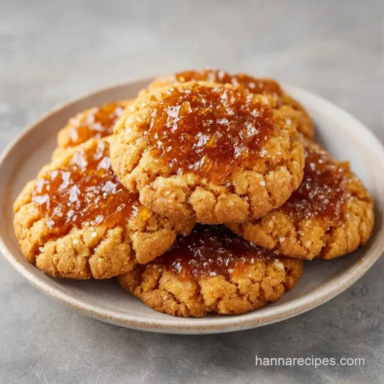 A neat stack of warm, amber-hued cookies on a white ceramic plate beside a glass of cold, creamy milk.
