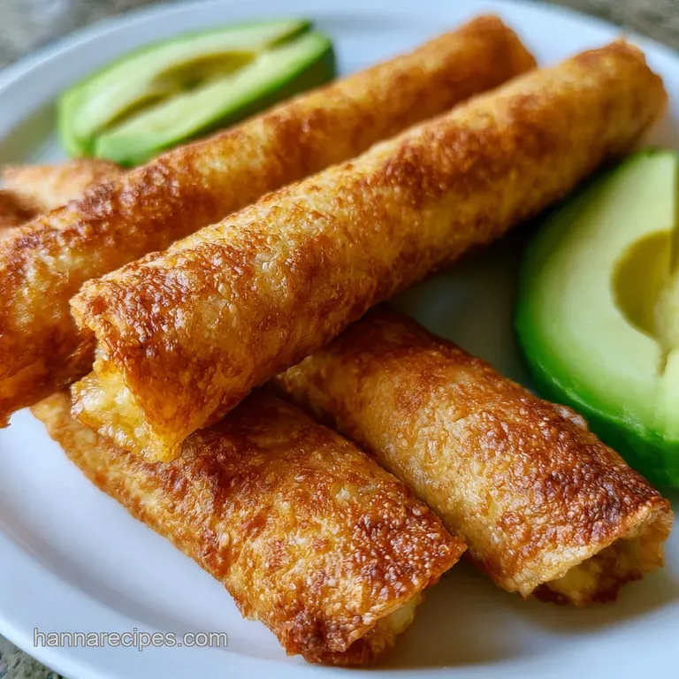 Crispy Keto Breakfast Taquitos with Cheese and Avocado