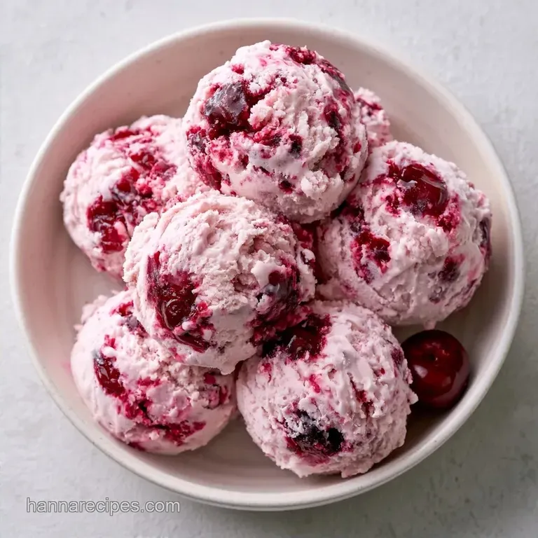 Simple Cherry Ice Cream with Fresh Cherries