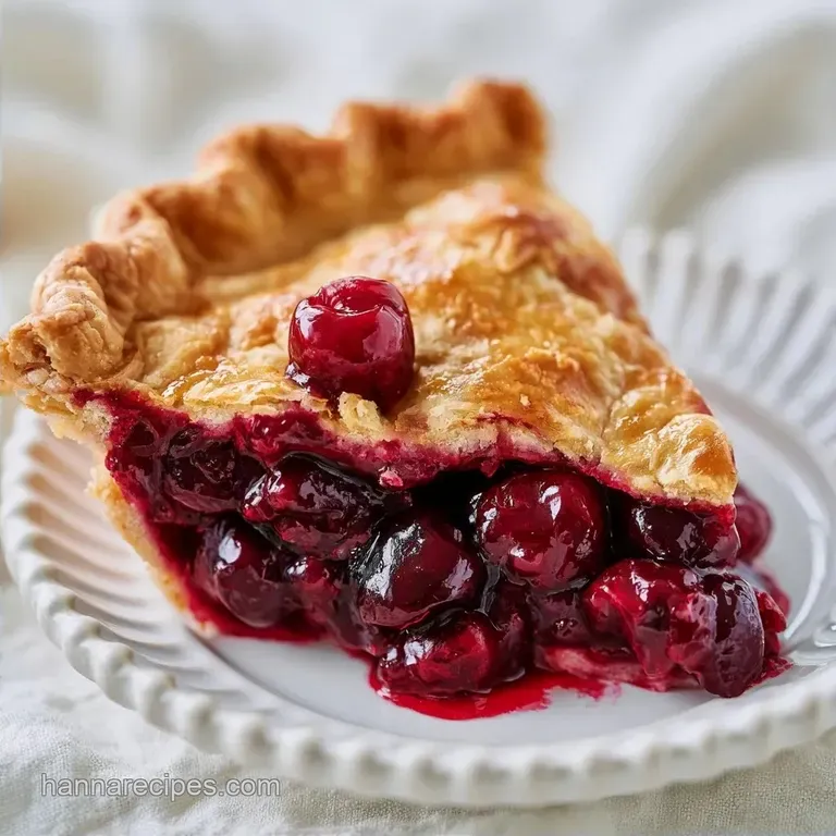 Baked Cherry Pie with Thick Filling