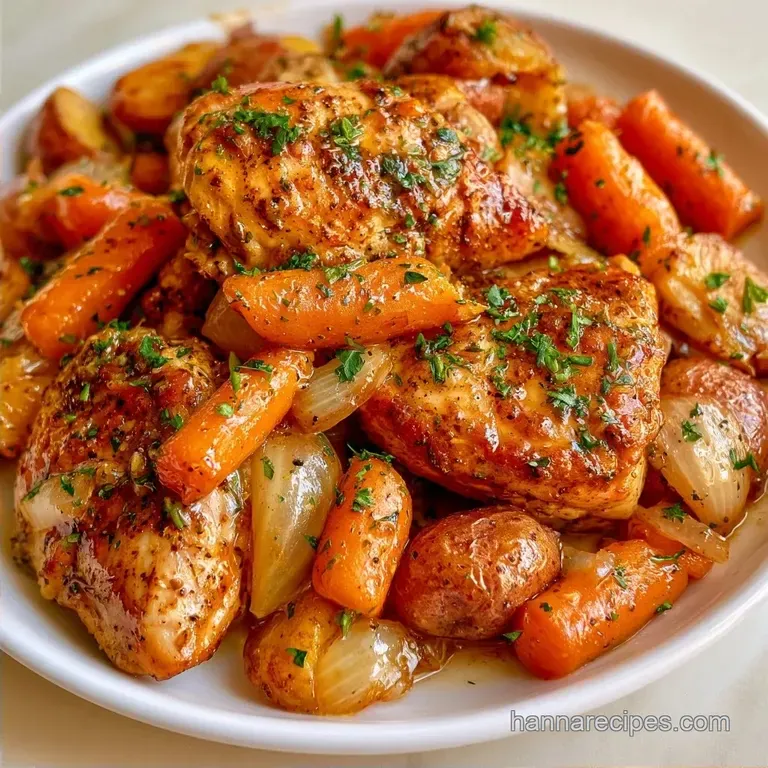 Slow Cooker Chicken Veggies with Garlic Butter
