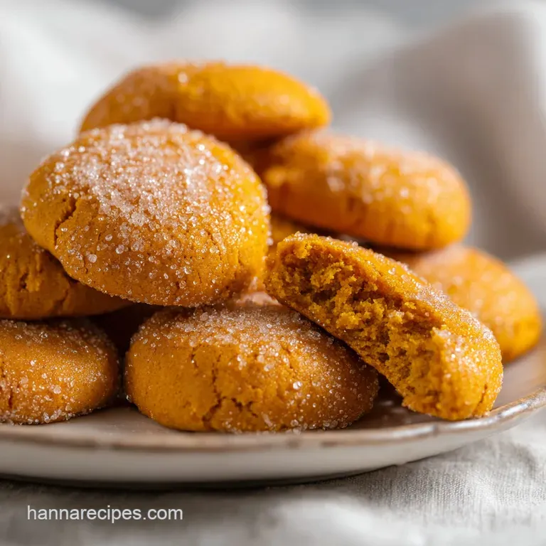 A neat stack of orange-hued cookies with glossy white glaze on a ceramic plate next to a cozy linen napkin.