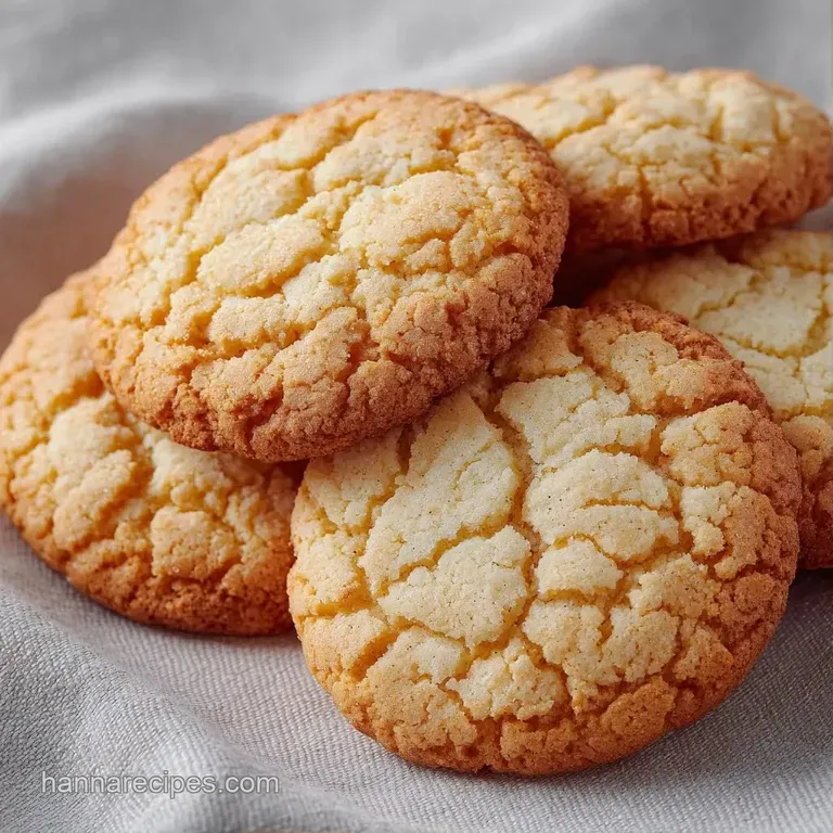 A stack of pale gold circular cookies on a white plate, paired with a glass of cold milk and a fresh vanilla bean.