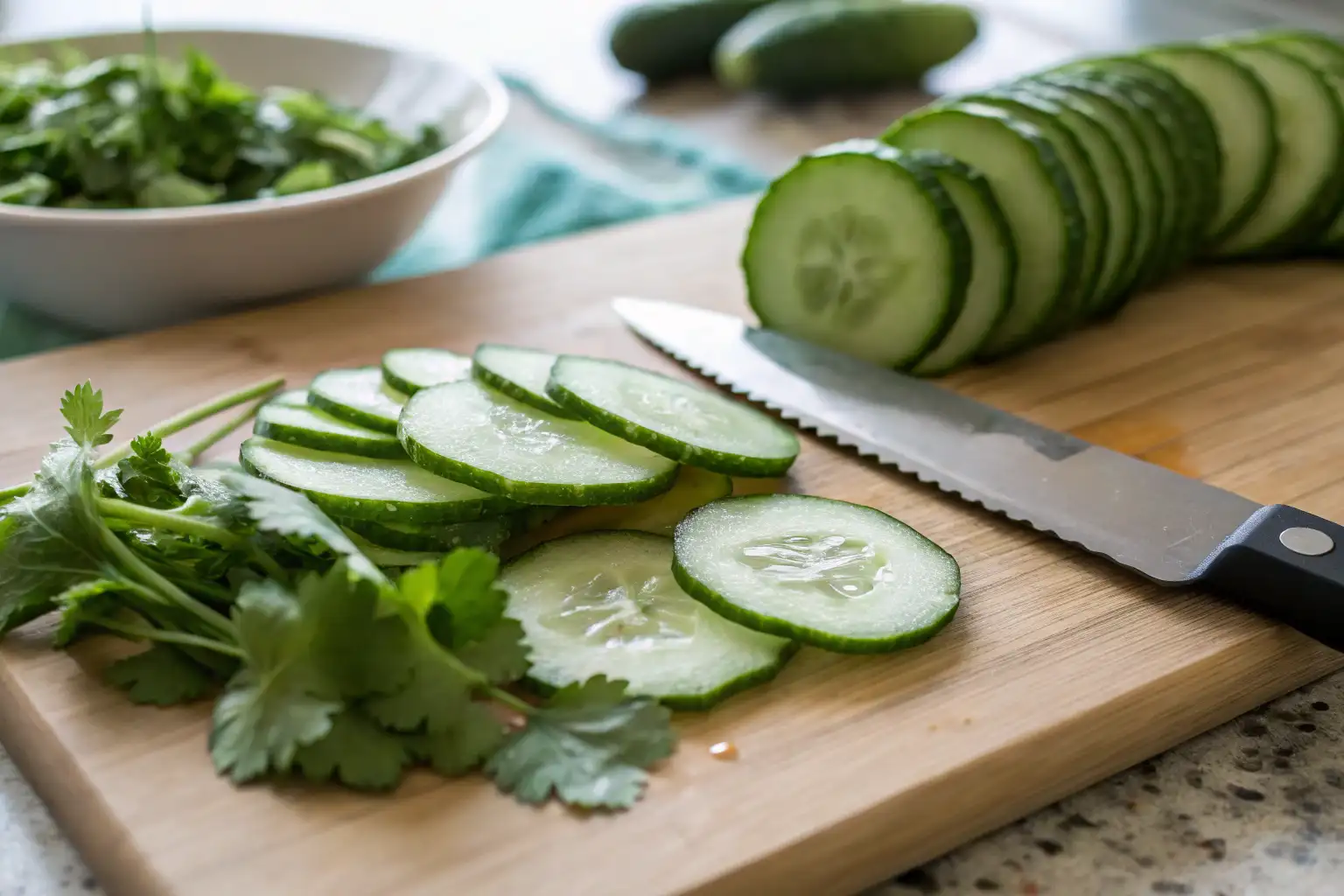 How to cut cucumbers for Vietnamese salad