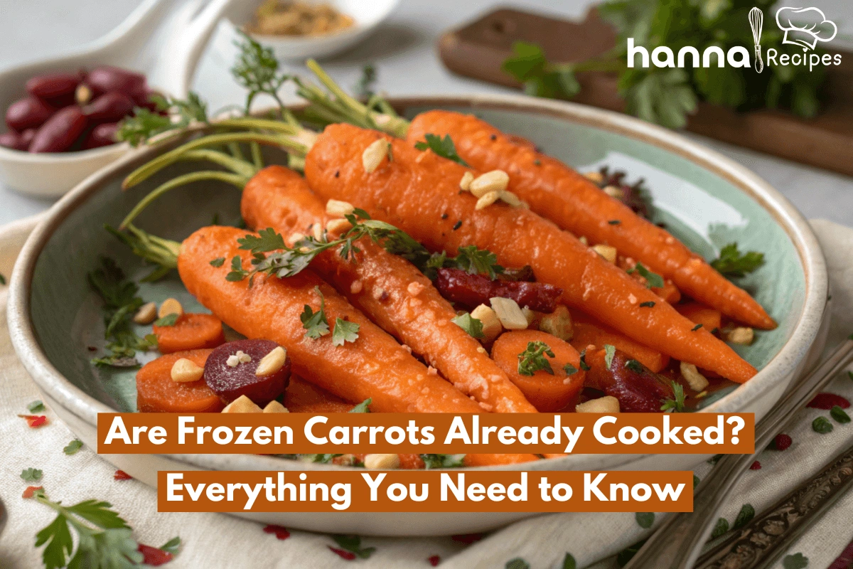 Freshly cooked frozen carrots in a vibrant dish, garnished and ready to be served.