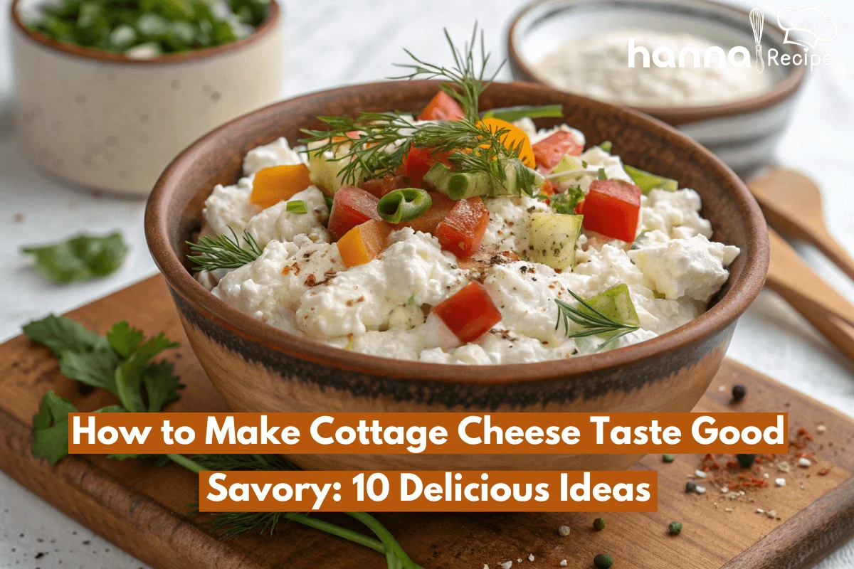 Savory cottage cheese bowl with fresh herbs and diced vegetables, showcasing a healthy and flavorful meal.