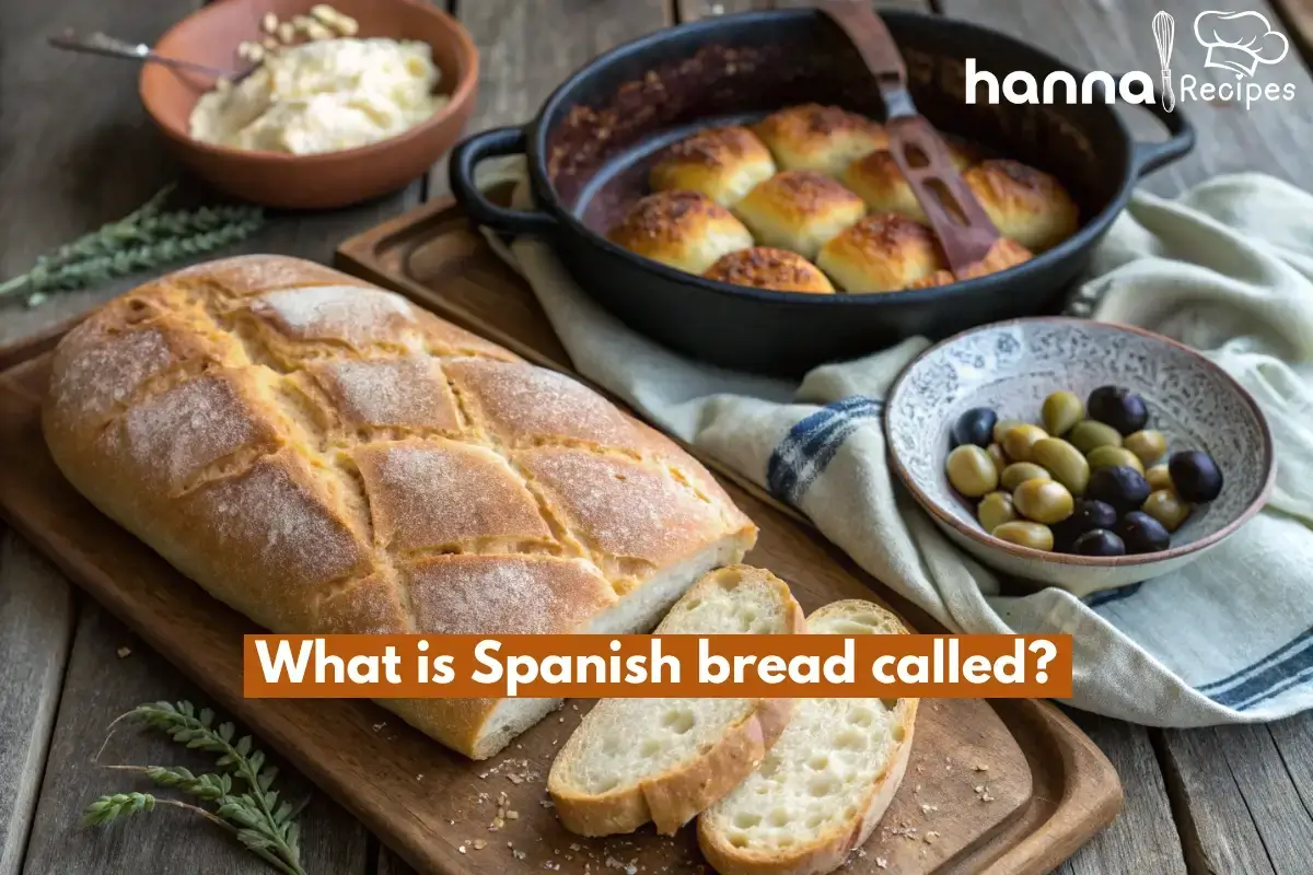 What is Spanish bread called? Traditional Spanish bread types like pan de barra, pan de cristal, and pan gallego displayed on a rustic wooden table.