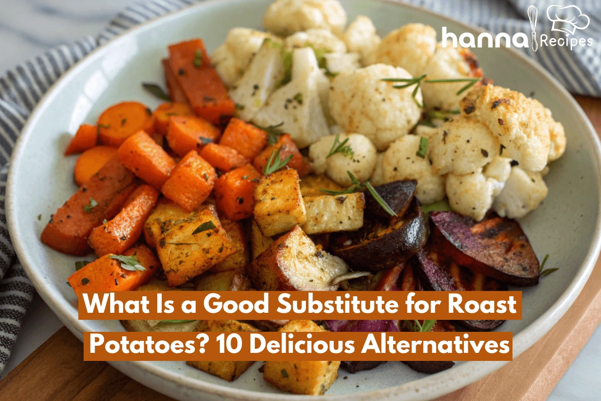 Colorful roasted vegetables including sweet potatoes, cauliflower, parsnips, and carrots, served as a healthy alternative to roast potatoes.